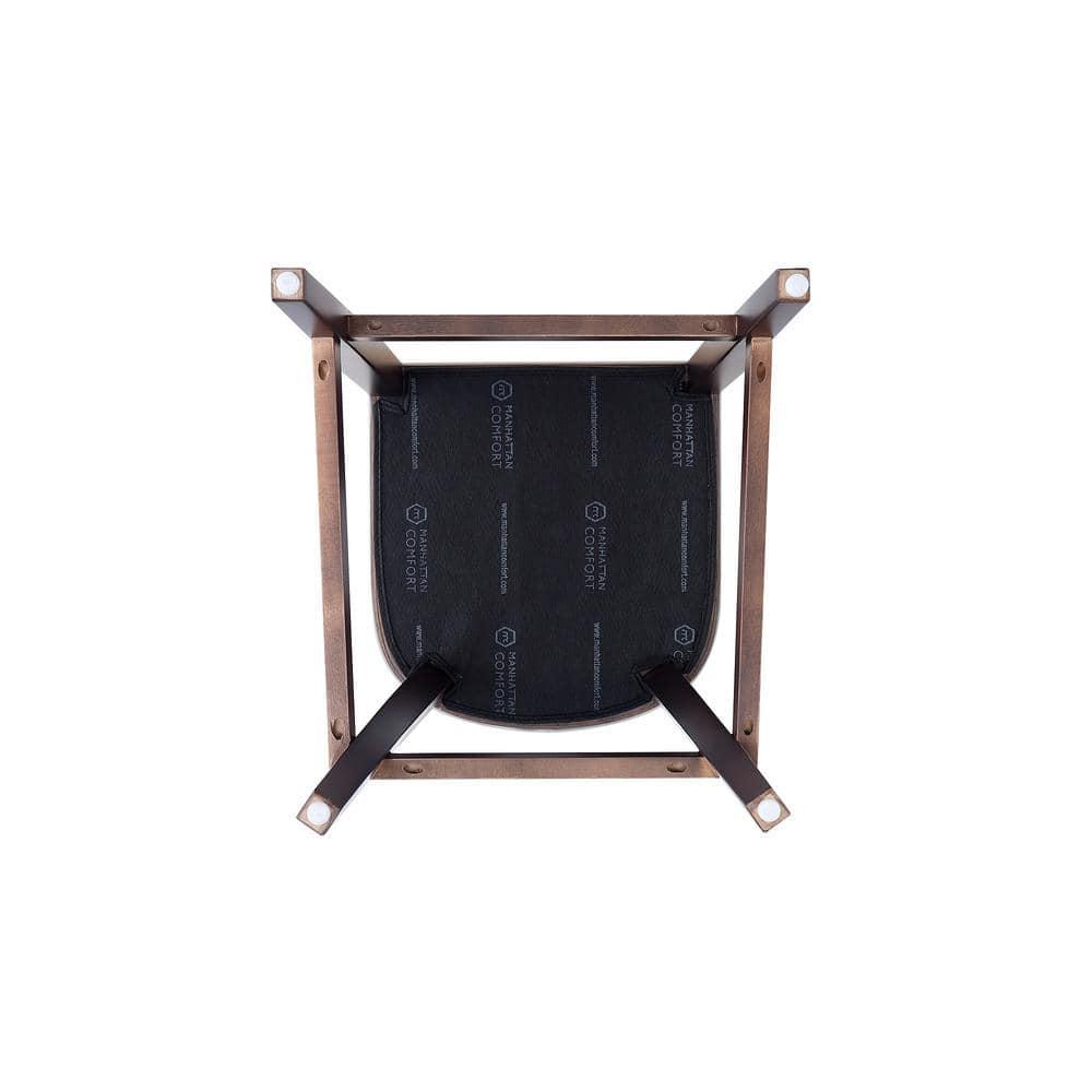 Manhattan Comfort Emperor Faux Leather Barstool Pebble Gray: Beechwood Legs, Upholstered, Fixed Height 27"