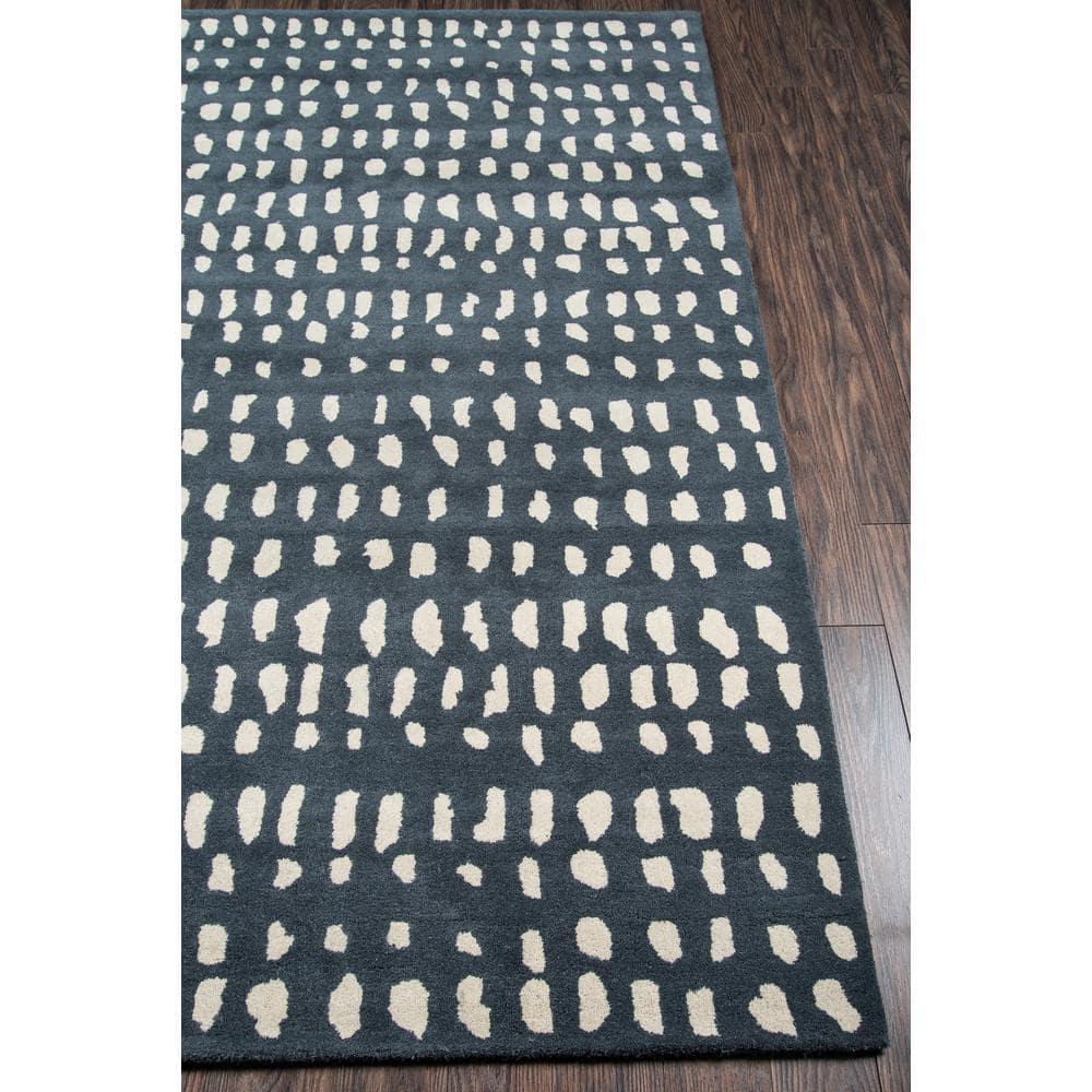 Skyline Decor Novogratz by  Delmar Boho Dots Hand-tufted Wool Area Rug Blue 8' x 10' 8' x 10' Indoor, Handmade Ivory Rectangle