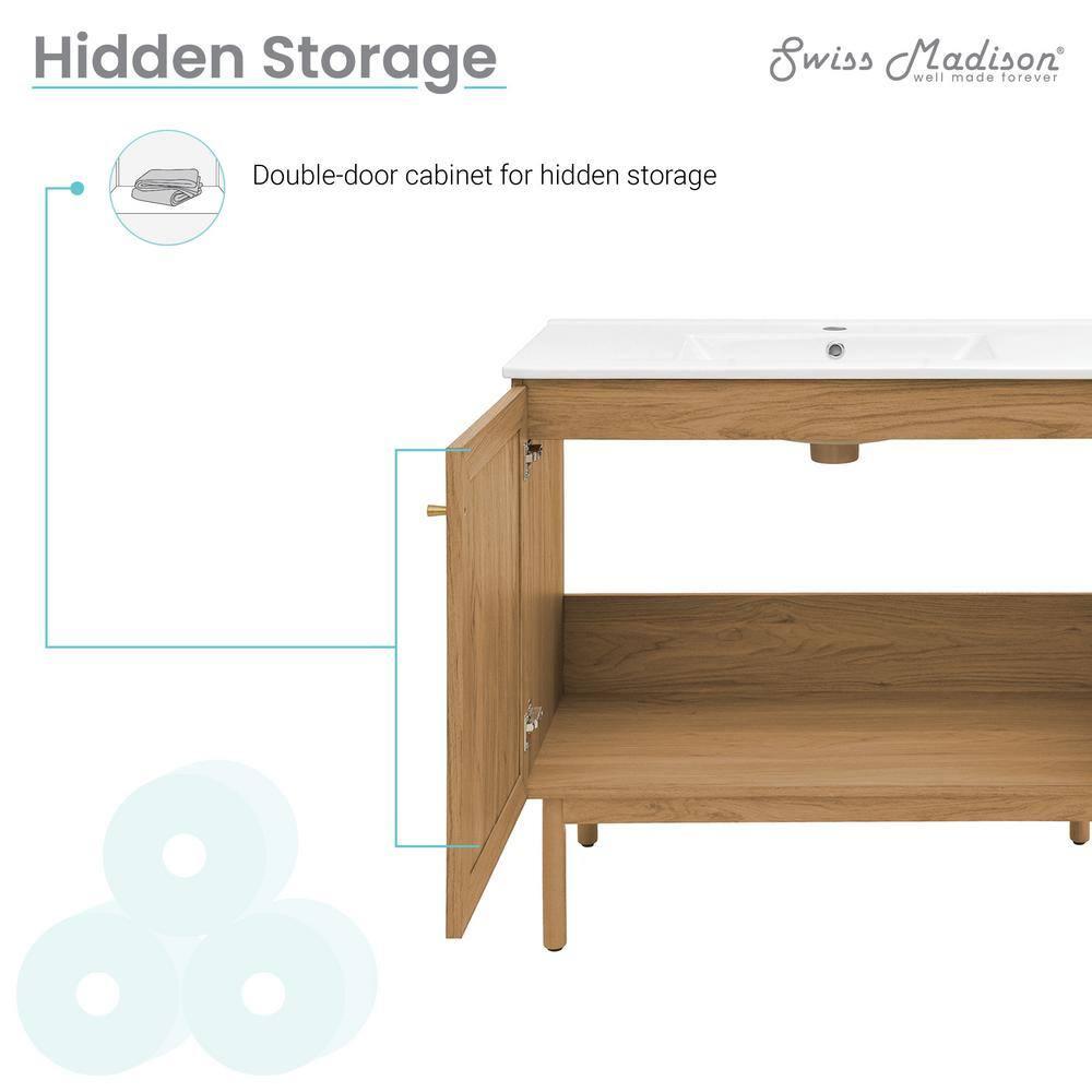 SM-BV663 Classe 36" Freestanding Bathroom Vanity in Golden Oak with Sink Top