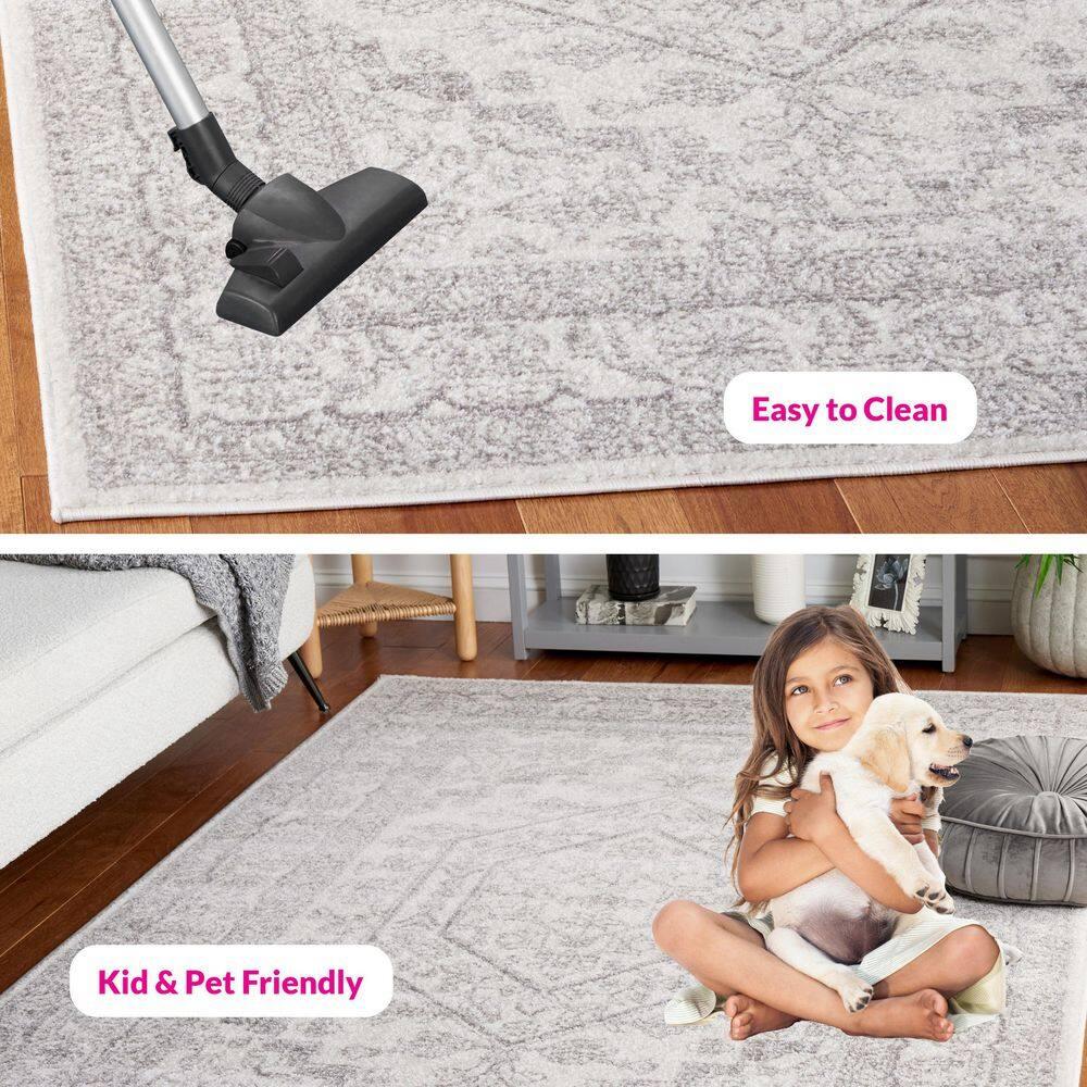 Adirondack ADR108 Power Loomed Area Rug - Ivory/Silver - 8'x10' - Safavieh.