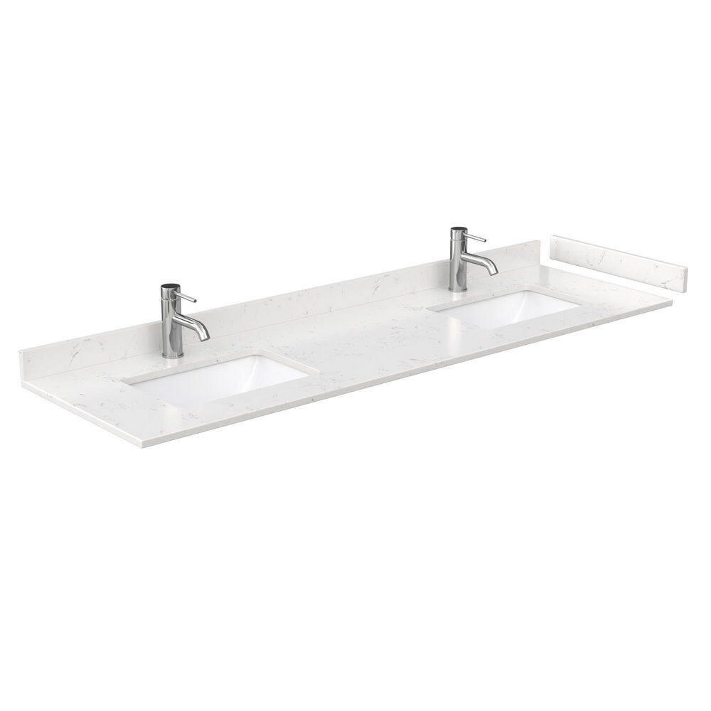 Wyndham Collection 72'' Double Bathroom Vanity with Cultured Marble Top