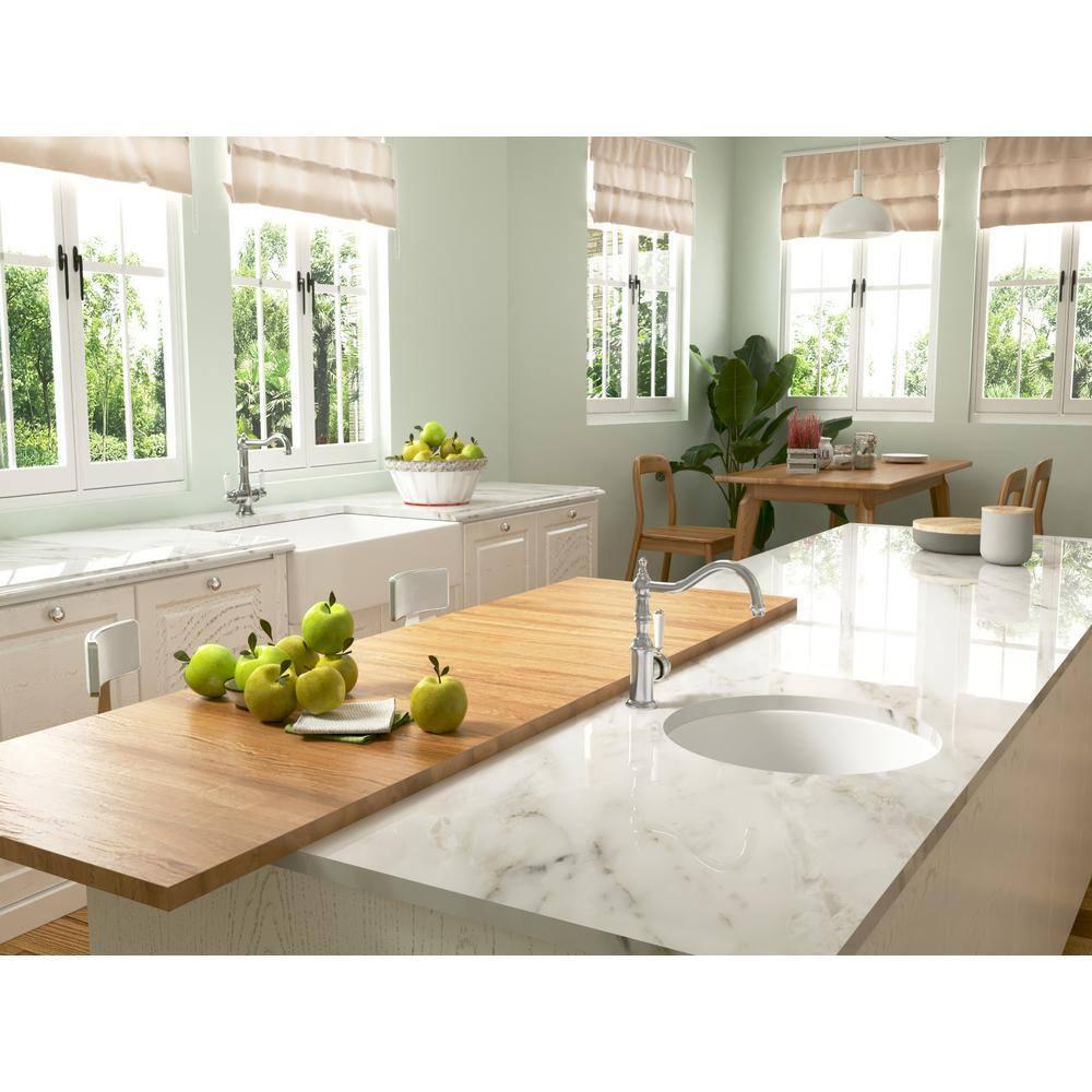 Circular Fireclay 18.5" x 18.5" Undermount/Drop-In Kitchen Sink with Basket Strainer and Sink Grid