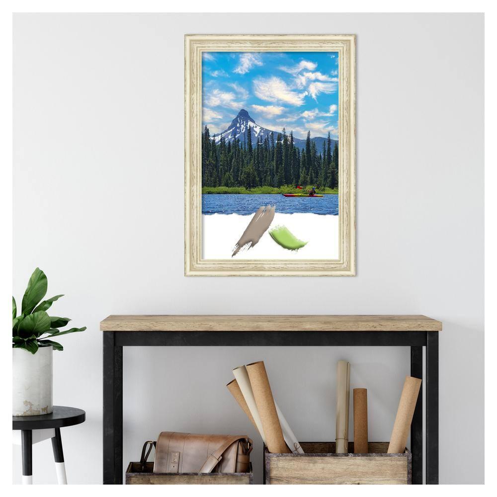 Amanti Art Country White Wash Wood Picture Frame Opening Size 20x30 in.