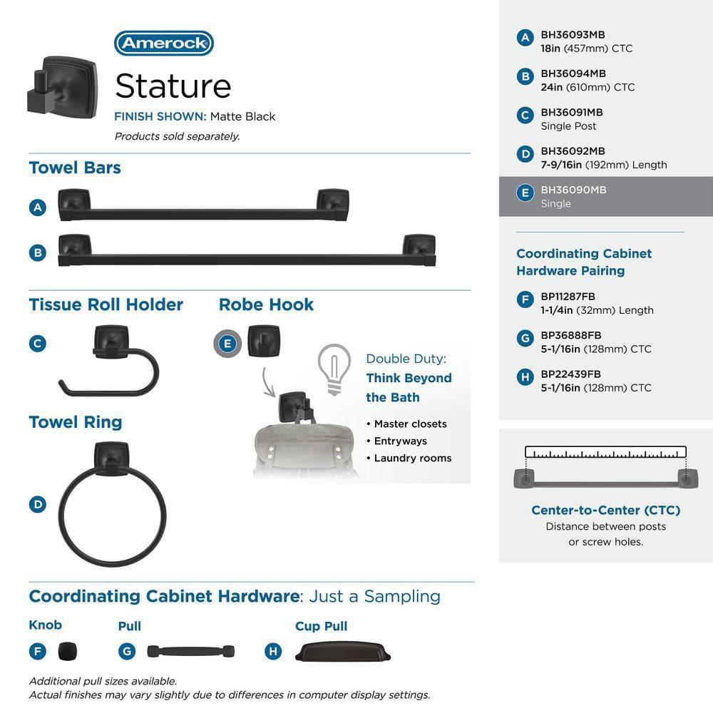 Stature Wall Mounted Robe Hook