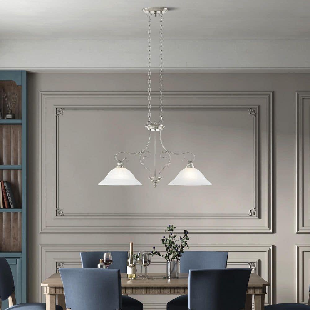 Livex Lighting Coronado 2 - Light Island Pendant Light in  Brushed Nickel