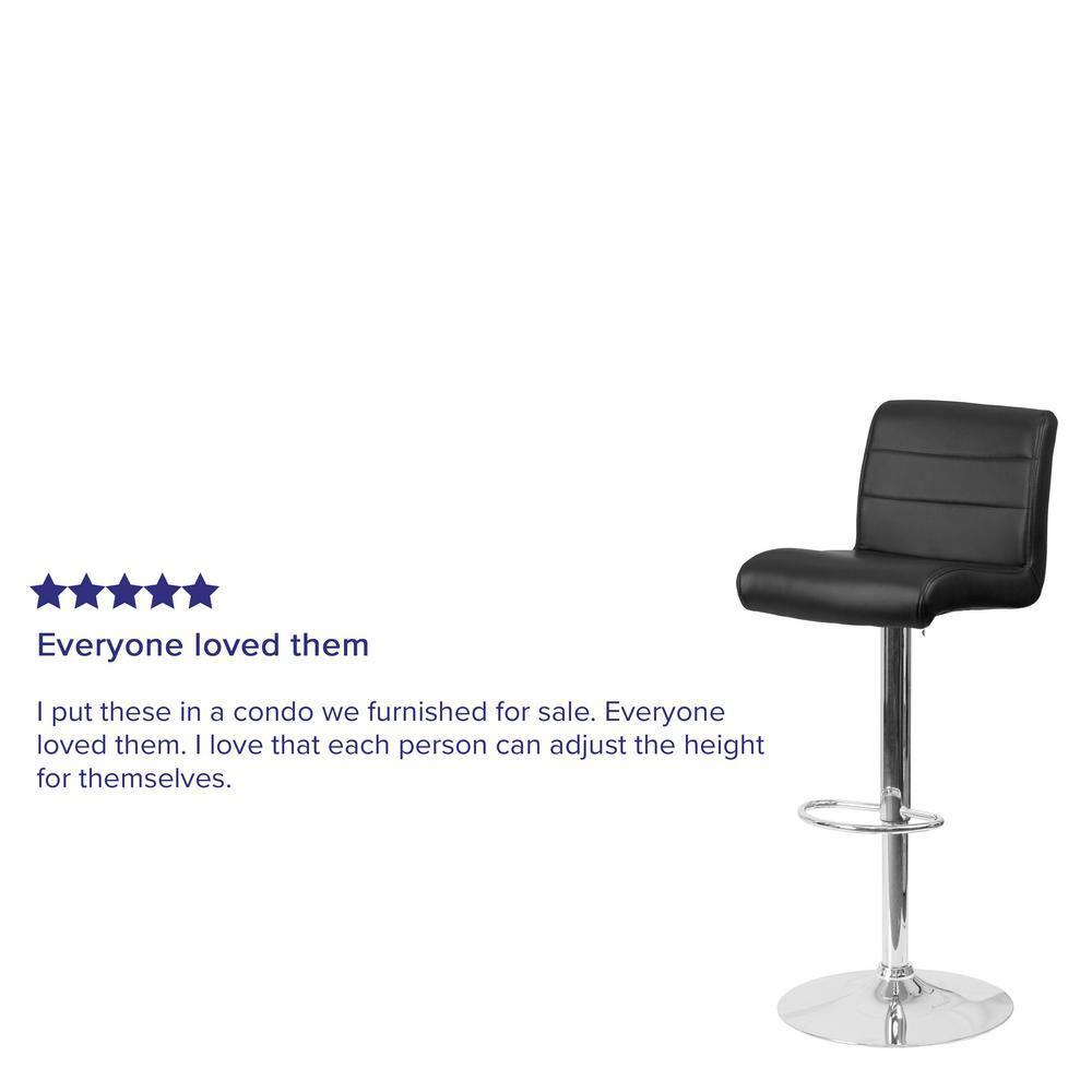 Flash Furniture Contemporary Vinyl Adjustable Height Barstool with Rolled Seat and Chrome Base