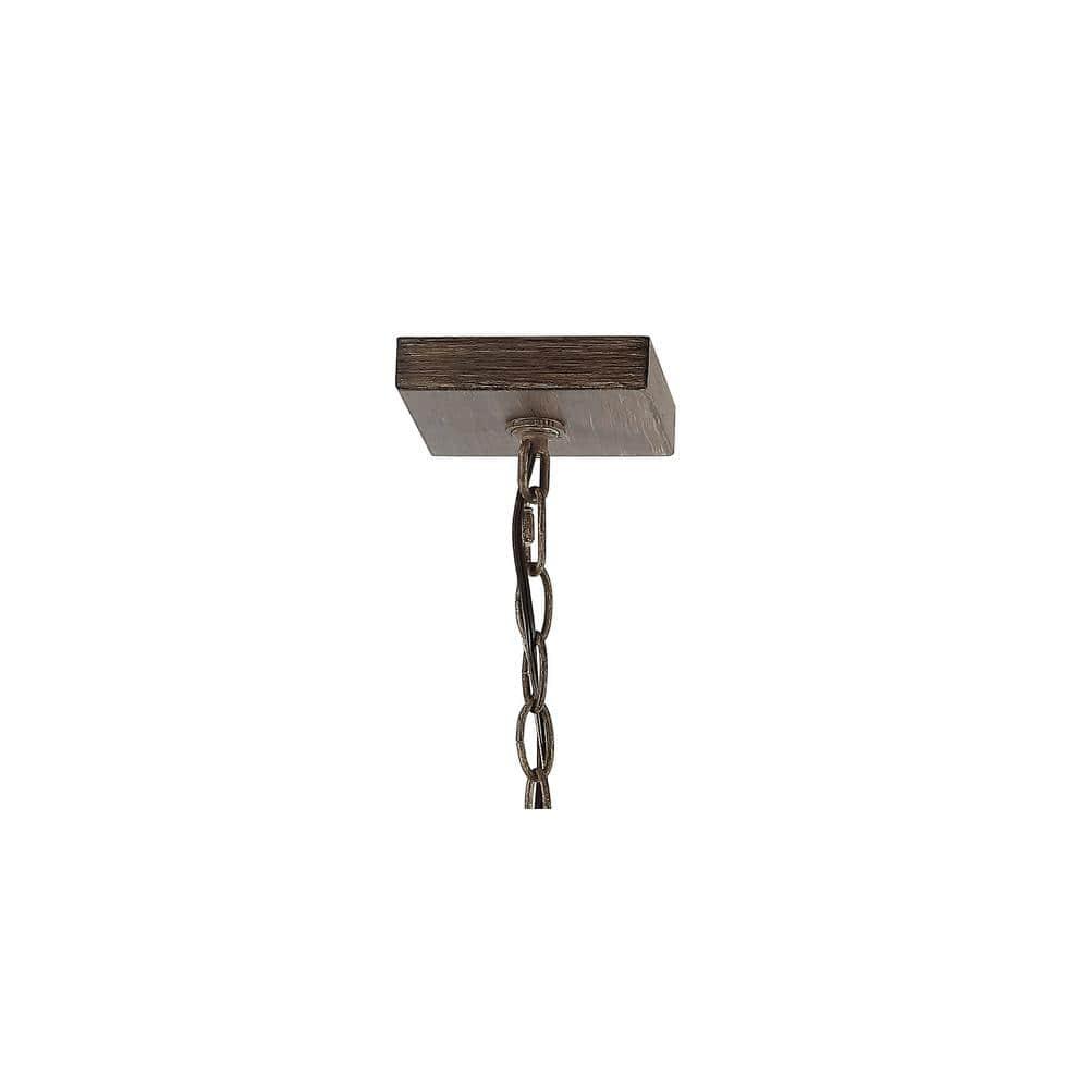 Magnolia 12.13" 4-Light Adjustable Iron Rustic Farmhouse LED Pendant, Brown