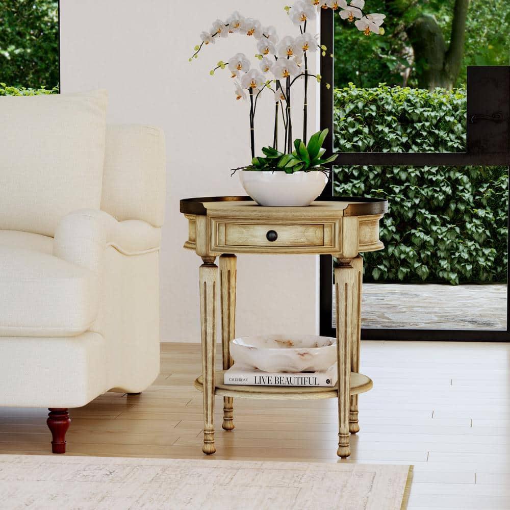 Butler Specialty Company Sampson Side Table With Storage - Antique Beige