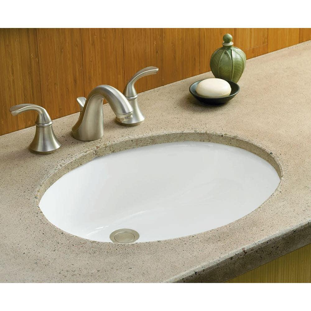 Caxton® Vitreous China Oval Undermount Bathroom Sink with Overflow