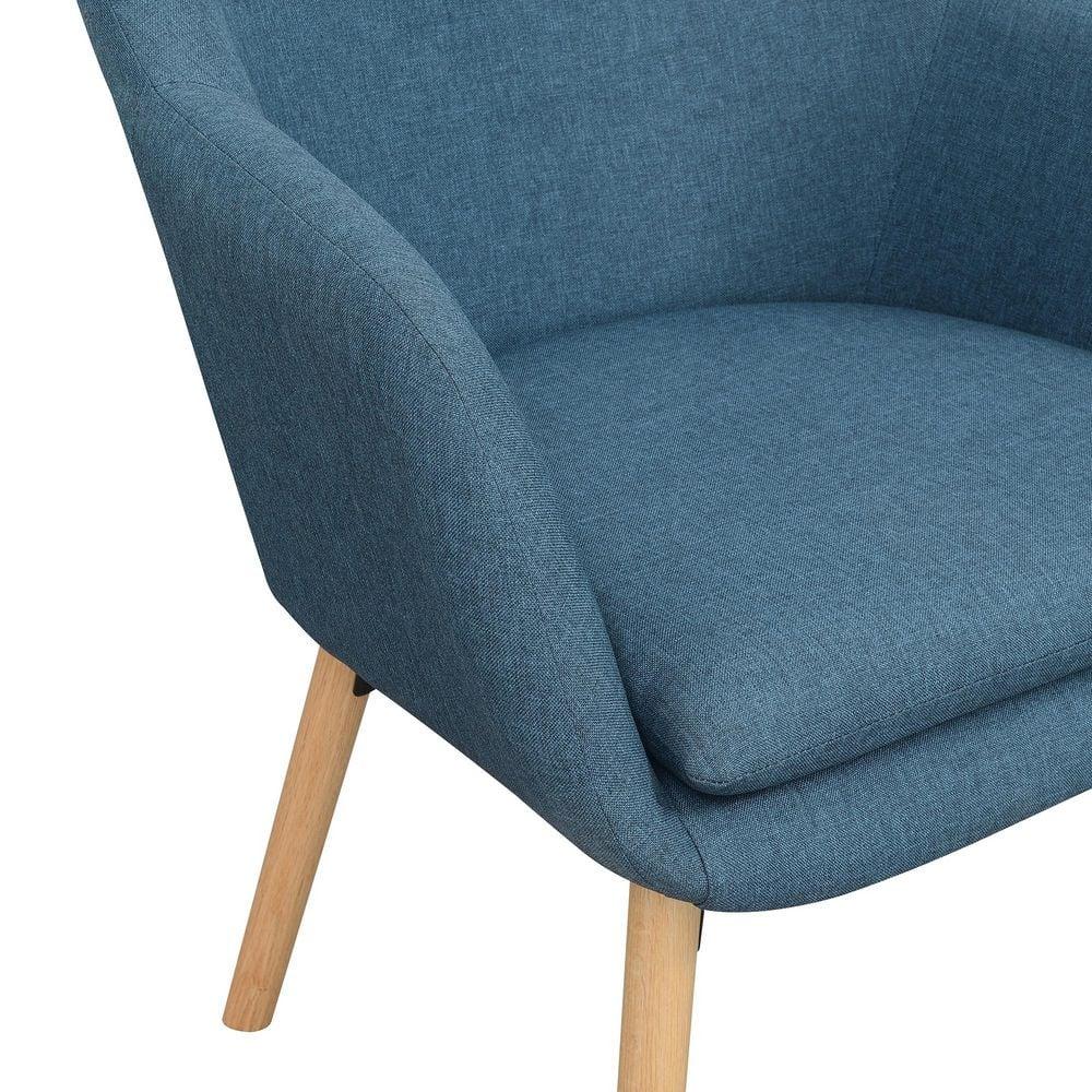Convenience Concepts Take a Seat Charlotte Wingback Upholstered Accent Armchair, Denim Blue Fabric