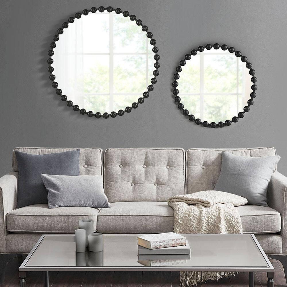 Marlowe Beaded Round Metal Wall Mirror
