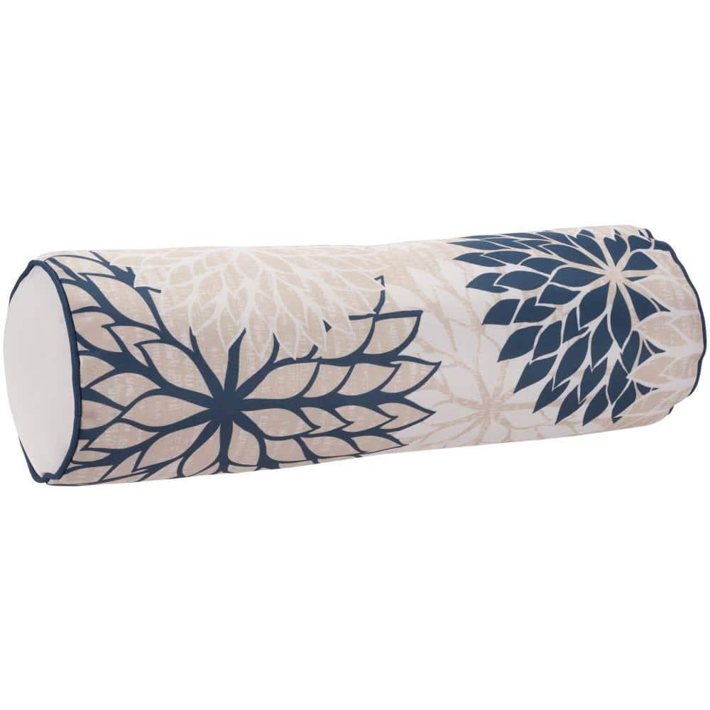 Mina Victory Aloha Indoor/Outdoor Ivory/Navy 6" x 20" Throw Pillow