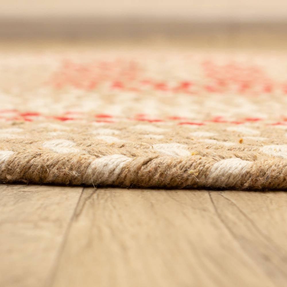 Farmhouse Braided Cotton Beige / Red Area Rug