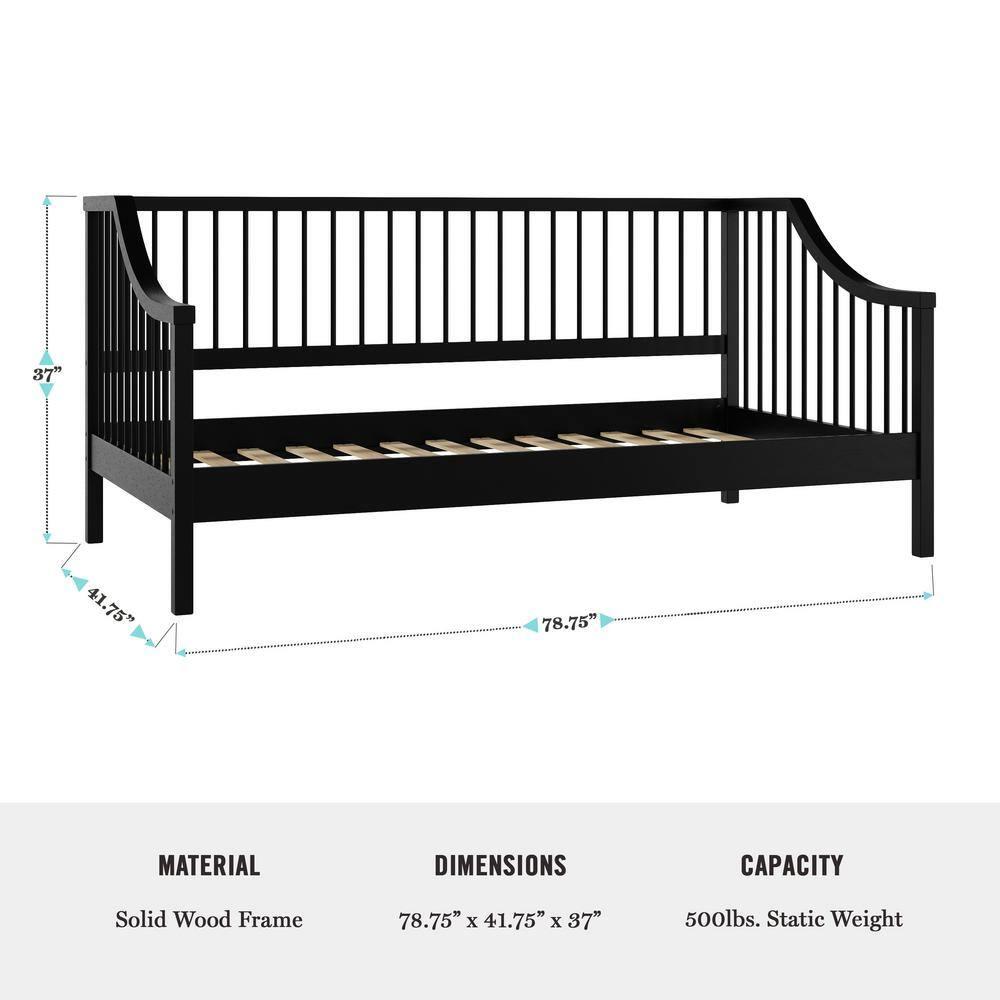 Martha Stewart Martha Stewart Neely Wooden Platform Daybed With Spindles And Wood Slat Foundation