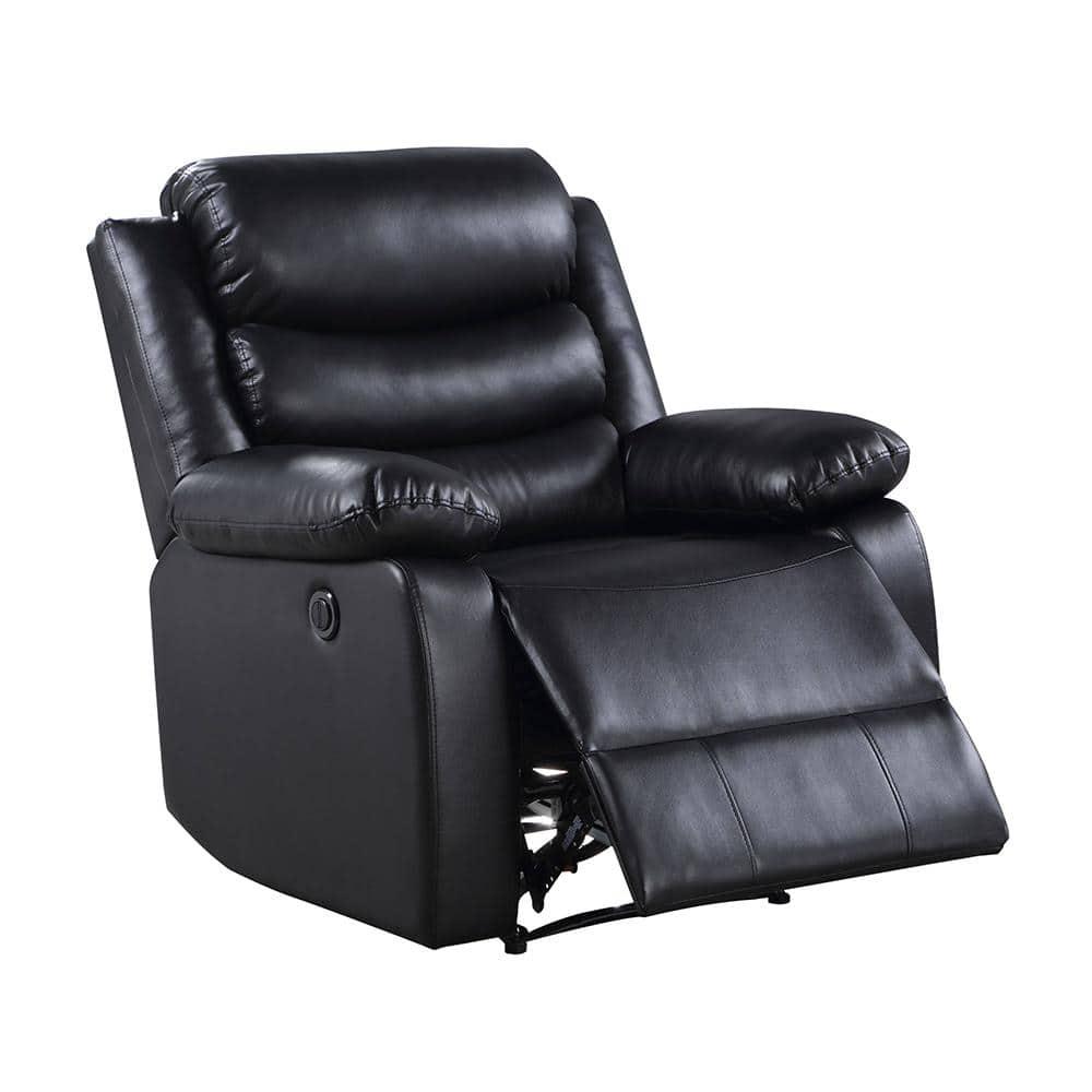 39" Eilbra PU Recliner Sofa Black- Acme Furniture