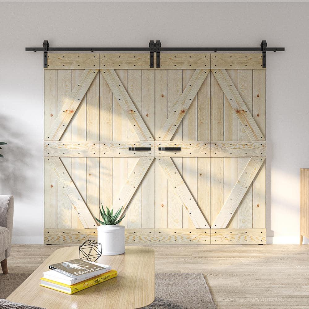 Coast Sequoia 84"H Embossing Bi-Fold Barn Door With Sliding Hardware Kit
