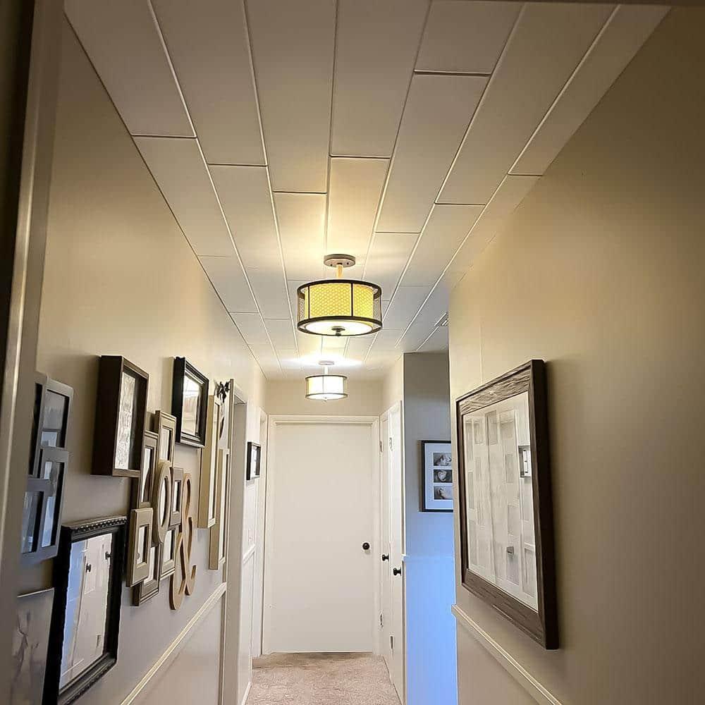 WP08 - Foam Wood Ceiling Planks 39 in x 6 in Plain White (19.5 Sq.ft / Pack) - 12 Pieces