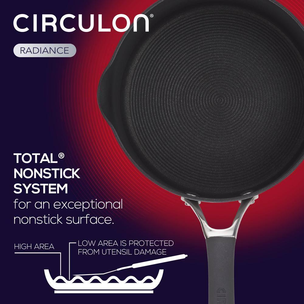 Circulon Circulon Radiance Hard-Anodized Nonstick Saucepan with Straining Lid, 3-Quart