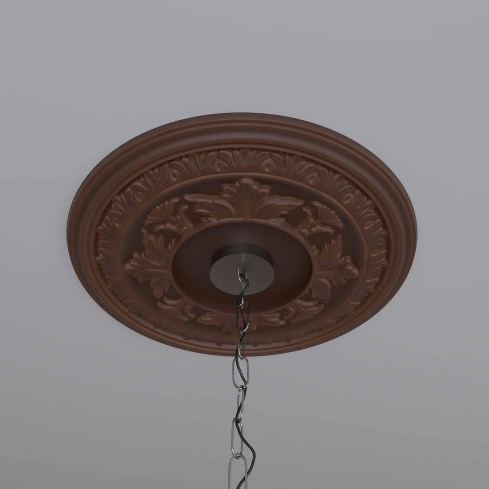 Ekena Millwork 19"OD x 3 1/2"ID x 1"P Baltimore Thermoformed PVC Ceiling Medallion (Fits Canopies up to 7 3/4"), Universal Aged Metallic Rust
