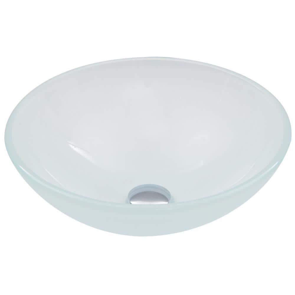 Giovanni Glass 17" L 17" W 6" H Round Vessel Bathroom Sink