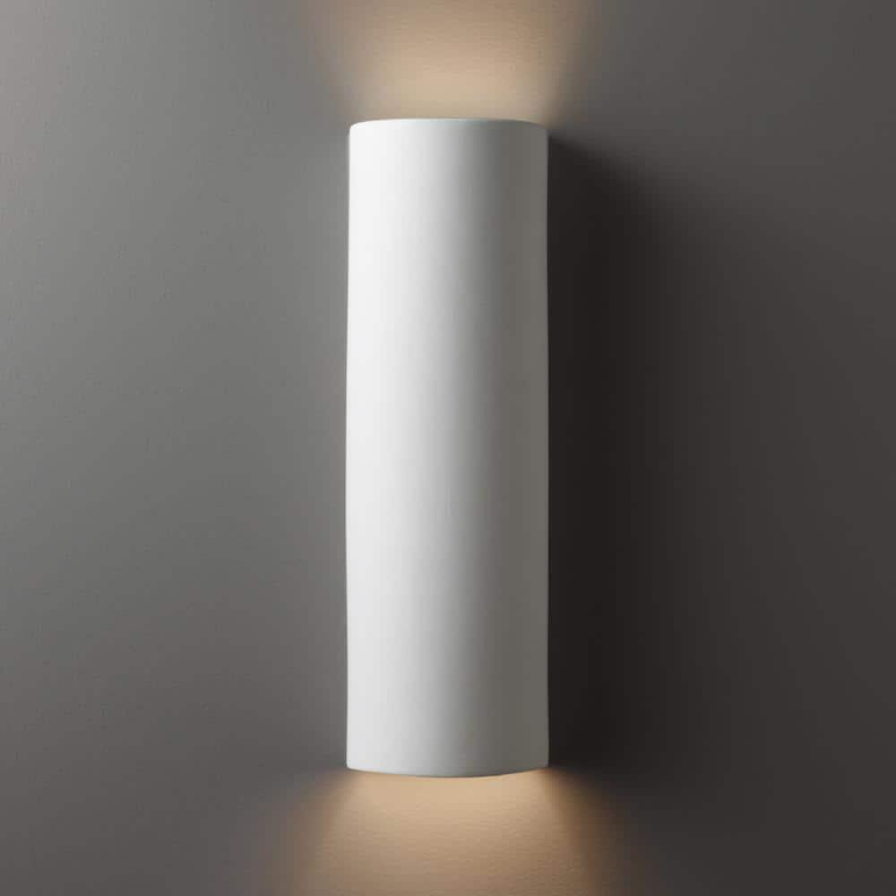 Elegant White Ceramic 17" Dimmable Wall Sconce