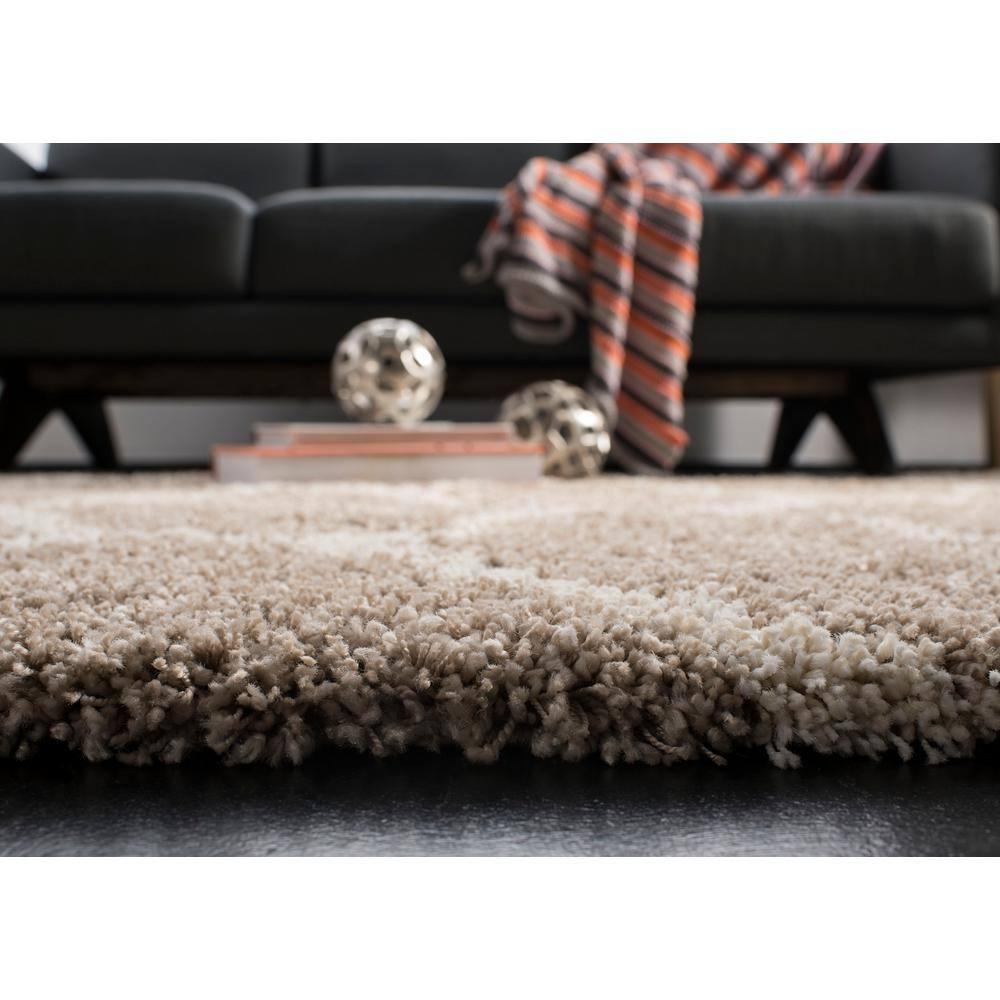 Hudson Shag SGH280 Power Loomed Indoor Area Rug - Beige/Ivory - 7'x7' Square - Safavieh