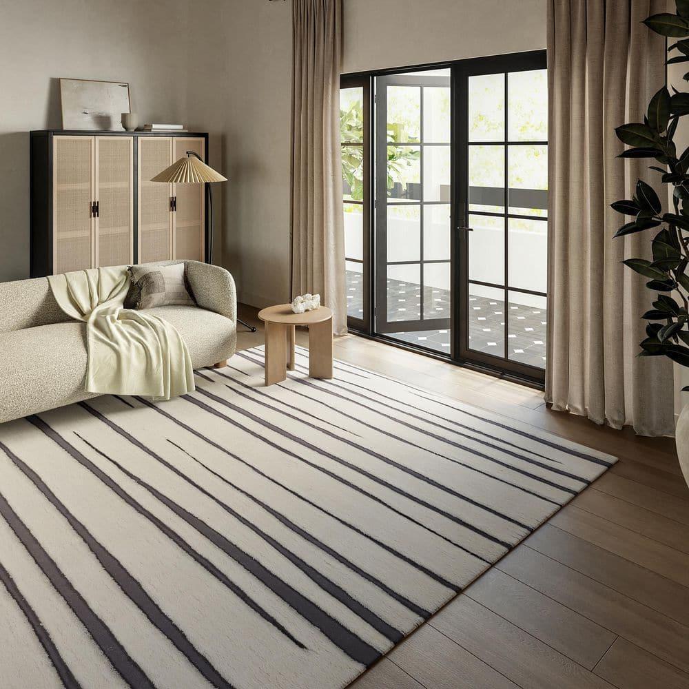 Frenshe Interiors x Rugs USA Frenshe Interiors x Rugs USA Studio Striped New Zealand Wool Area Rug
