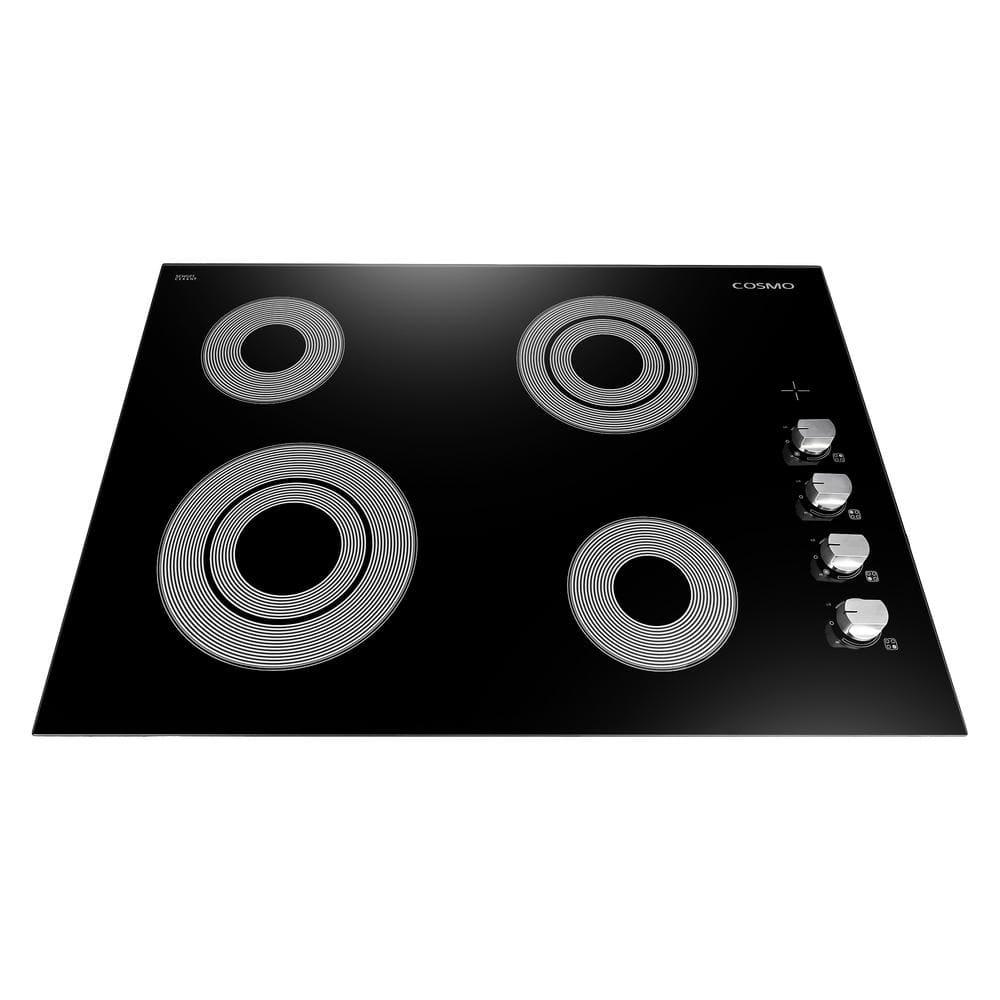 Cosmo 30 in. Electric Ceramic Glass Cooktop with 4 Burners, Dual Zone Elements, Hot Surface Indicator Light and Control Knobs
