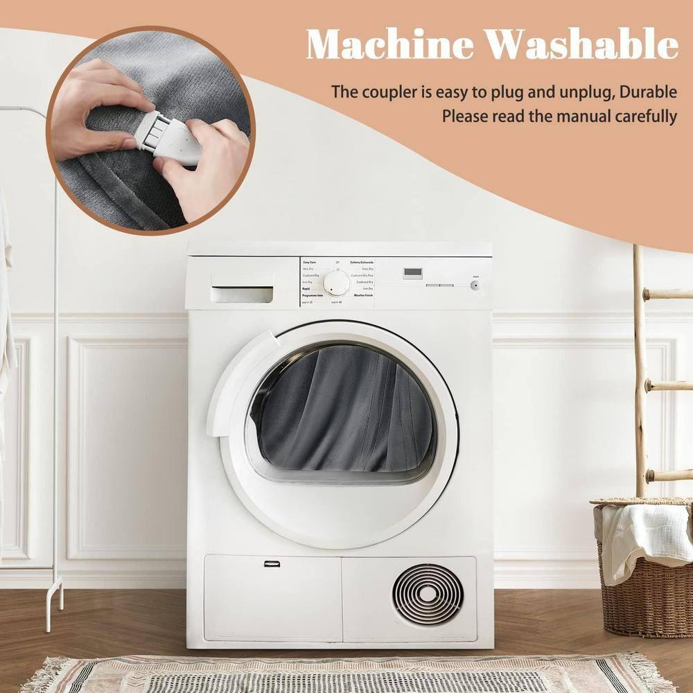 Homemate Electric Heated Blanket Throw - 50"x60" Heating Blanket Throw Size 1/2/4/6/8 Hours Auto-off 10 Heat Level Heat Blanket Over-heat Protection Flannel Sherpa Big Heater Blanket ETL Certification