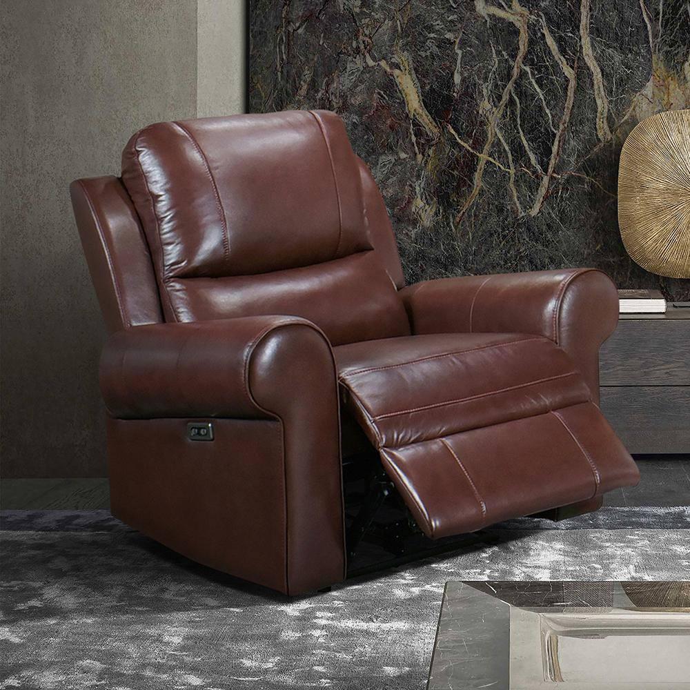 Lexicon McCall Leather Match Power Reclining Chair with Power Headrest in Brown