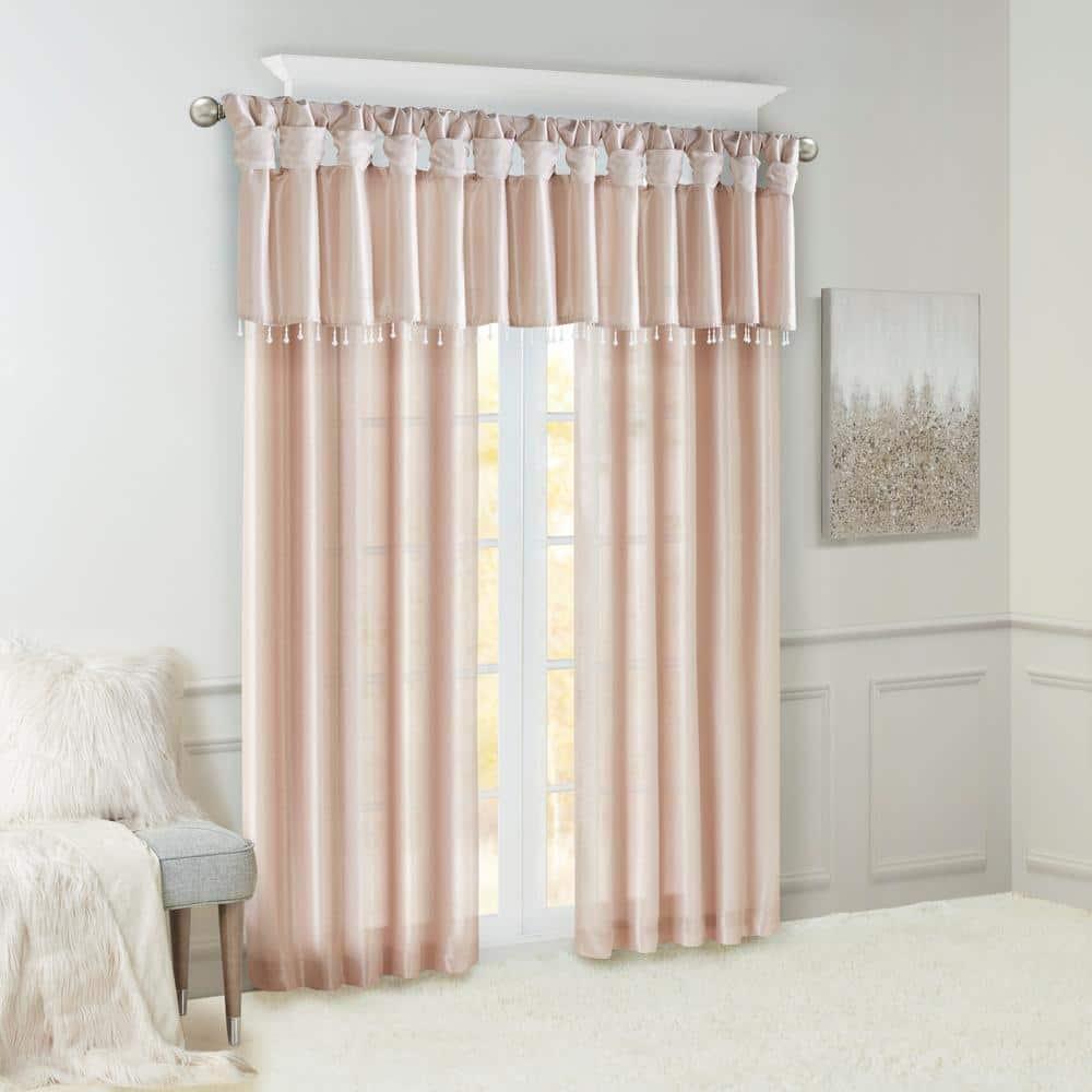 Madison Park Emilia Lightweight Faux Silk Single Valance with Beads