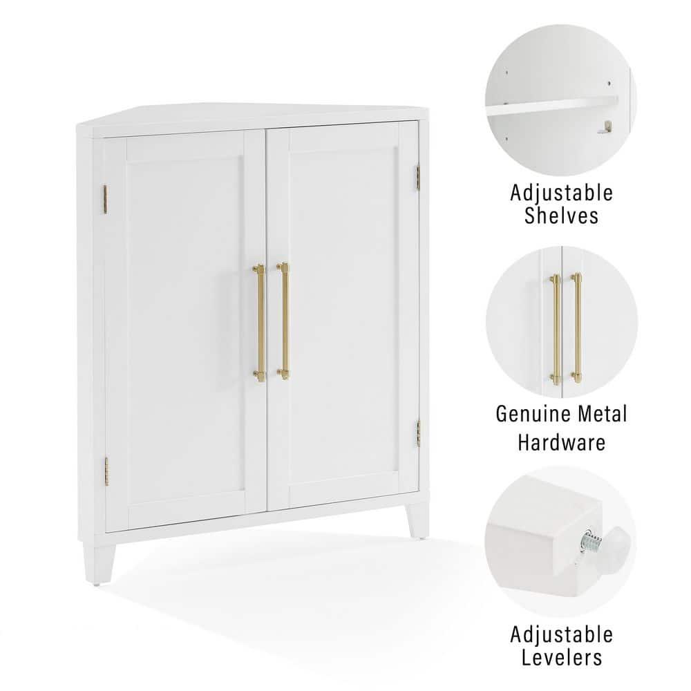 Crosley Furniture Roarke Corner Kitchen Storage Pantry Cabinet