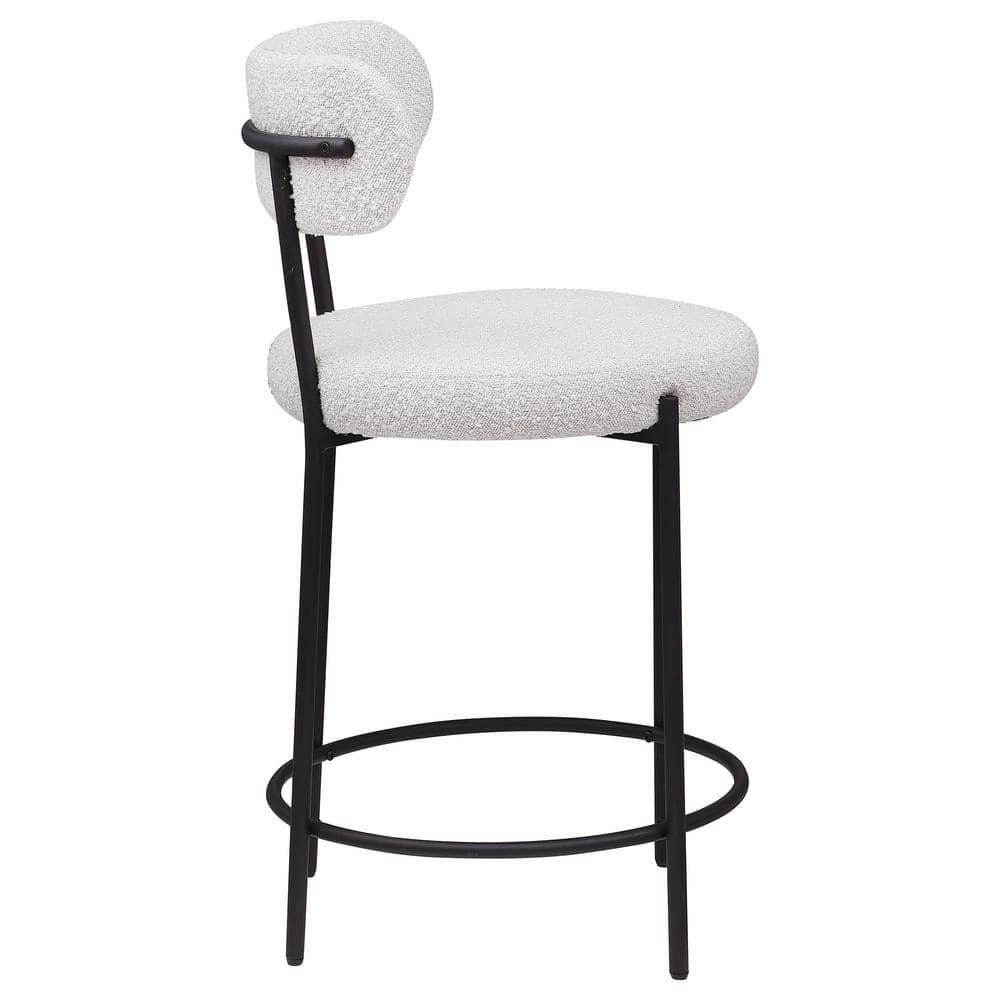 Coaster Viola Boucle Fabric Upholstered Counter Chair Cream