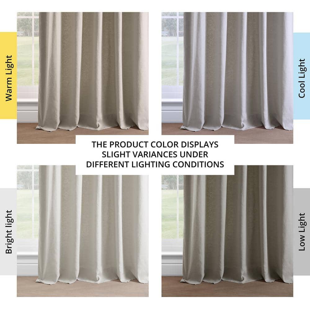Exclusive Fabrics  French Linen Room Darkening Curtains Panel - Elegant luxurious Drapes (1 Panel) Fresh Khaki 50 X 96 96 Inches