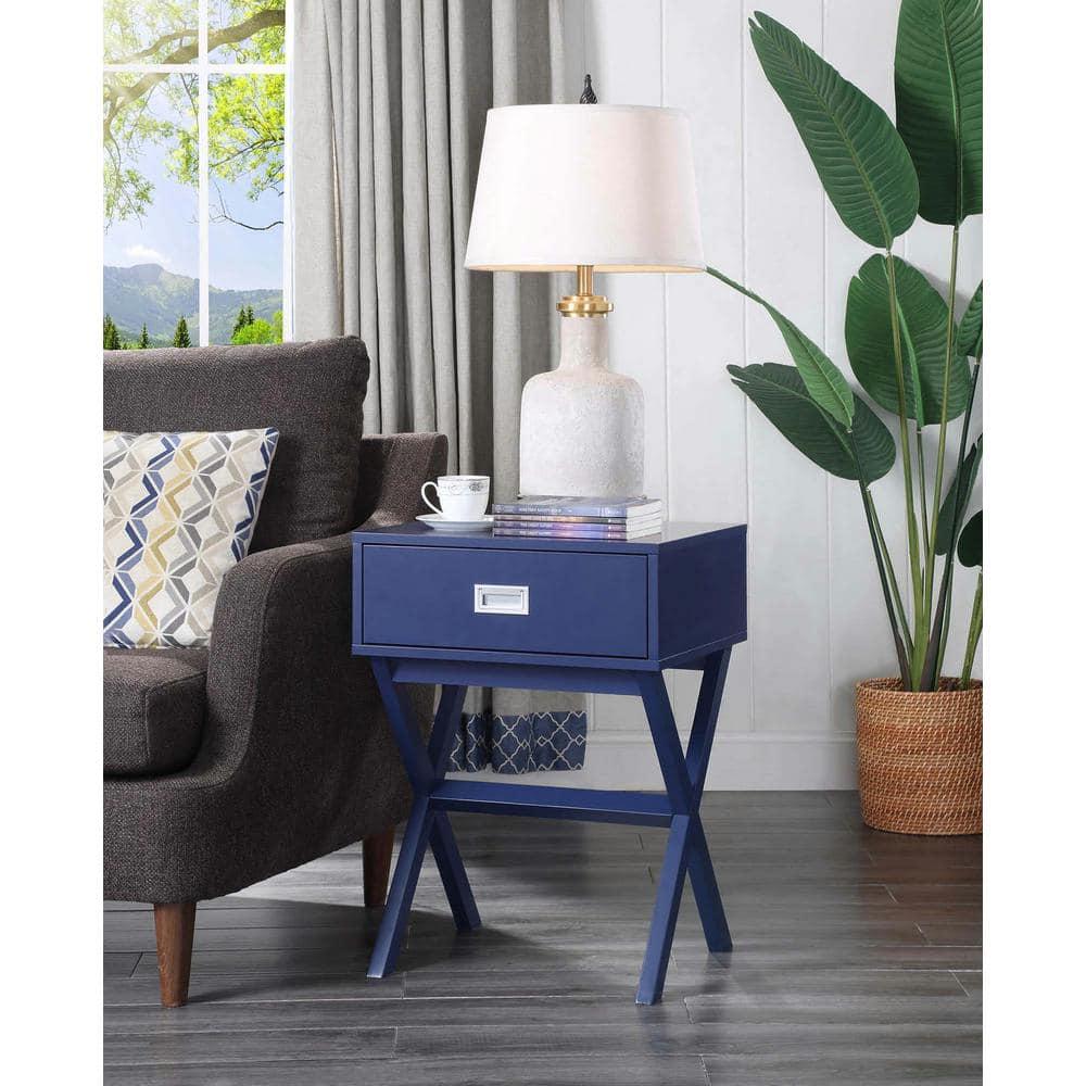 Convenience Concepts Designs2Go Landon 1 Drawer End Table, Cobalt Blue