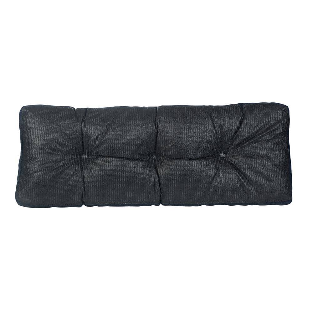Gripper 35" Tufted Omega Universal Bench Cushion Indigo: Solid Rectangle Indoor Seat Cushion, Polyester Woven Material