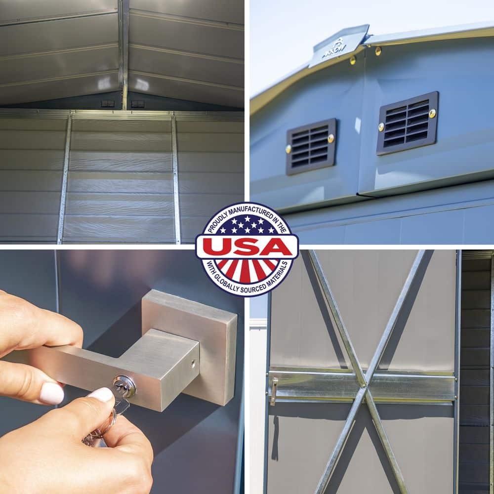 Arrow Select Steel Storage Shed Steel Storage Shed, 10x12, Blue Grey