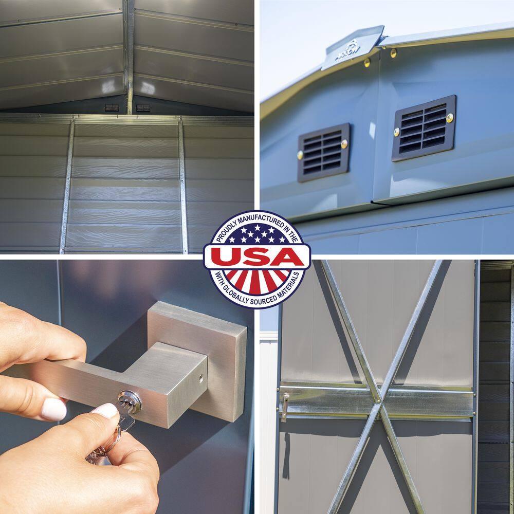 6 ft. W x 7 ft. D Galvanized Steel	 Storage Shed