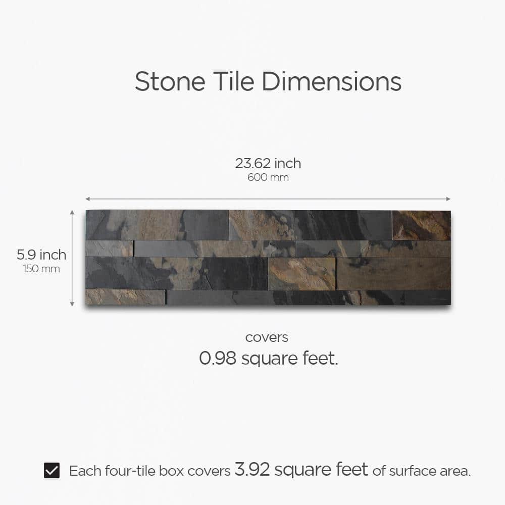 6'' W x 24'' L Natural Stone Peel and Stick Mosaic Tile