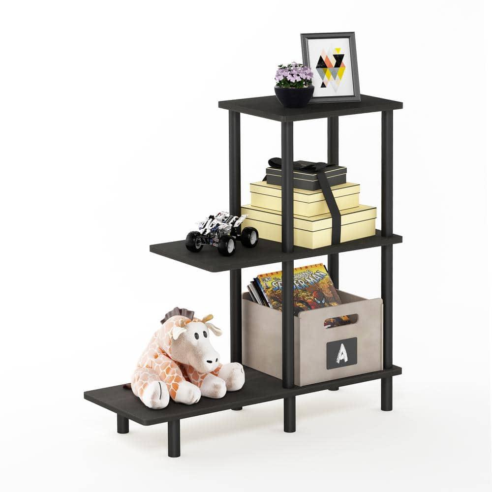18127EX-BK Turn-N-Tube 3-Tier Sofa Side Table, Espresso & Black - 31.5 x 25.63 x 11.61 in.