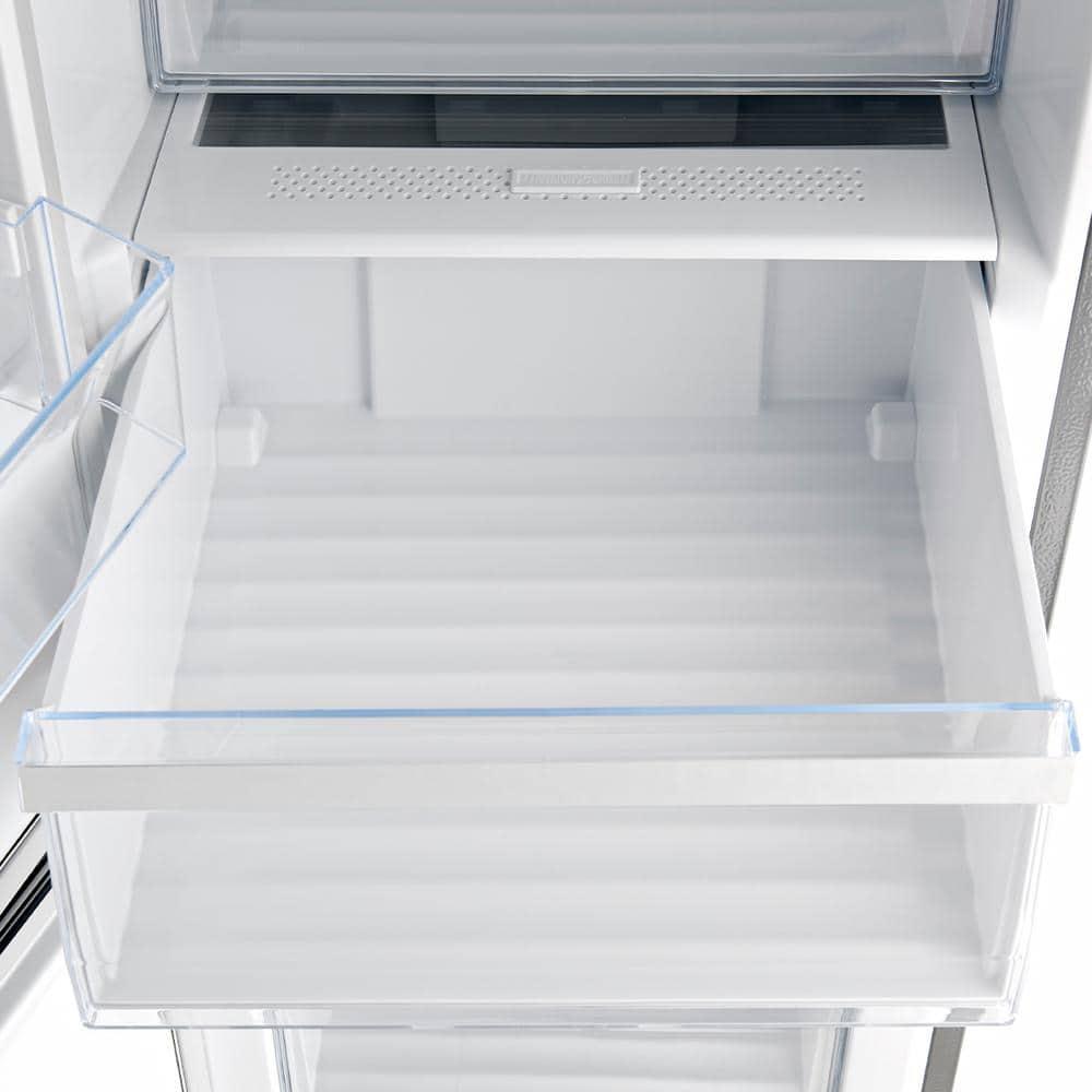 Guardia 46.8-Inch Side-by-Side Bottom Freezer Refrigerator Stainless Steel, 21.6 cu.ft.