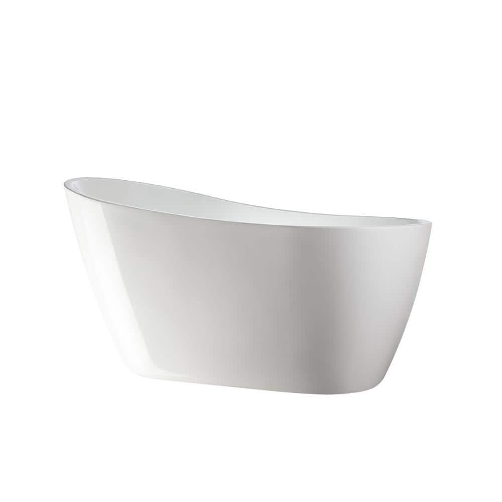 Maya 55" x 28" Freestanding Soaking Acrylic Bathtub