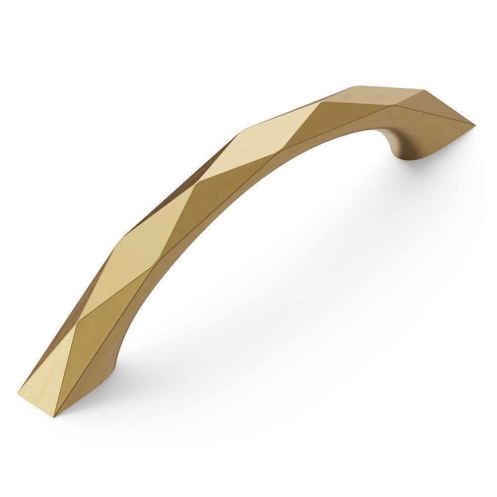 Hickory Hardware 1 Pack Solid Core Kitchen Cabinet Pulls, Luxury Cabinet Handles, Hardware for Doors & Dresser Drawers, 3-3/4 Inch (96mm) Hole Center, Champagne Bronze, Karat Collection