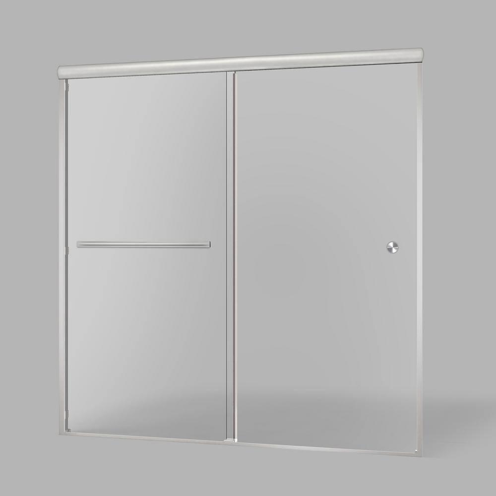 44" - 48" W 70" H Double Sliding Semi-Frameless Shower Door