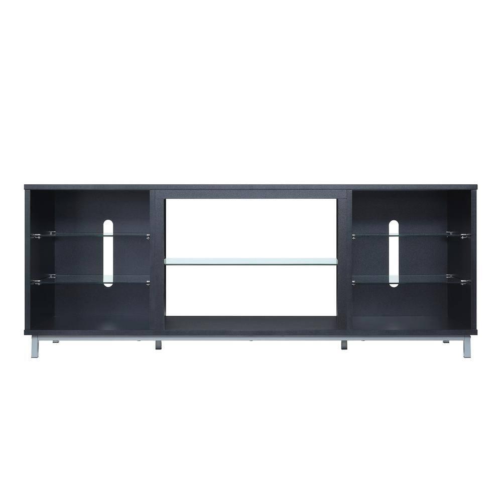 Manhattan Comfort Brighton Wood TV Stand for TVs up to 56" in Black