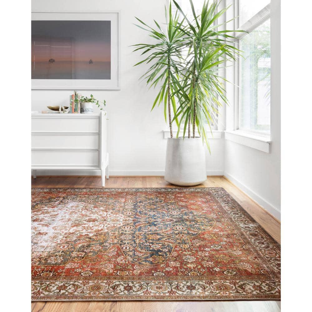 Layla Ocean Multicolor Synthetic Rectangular Accent Rug