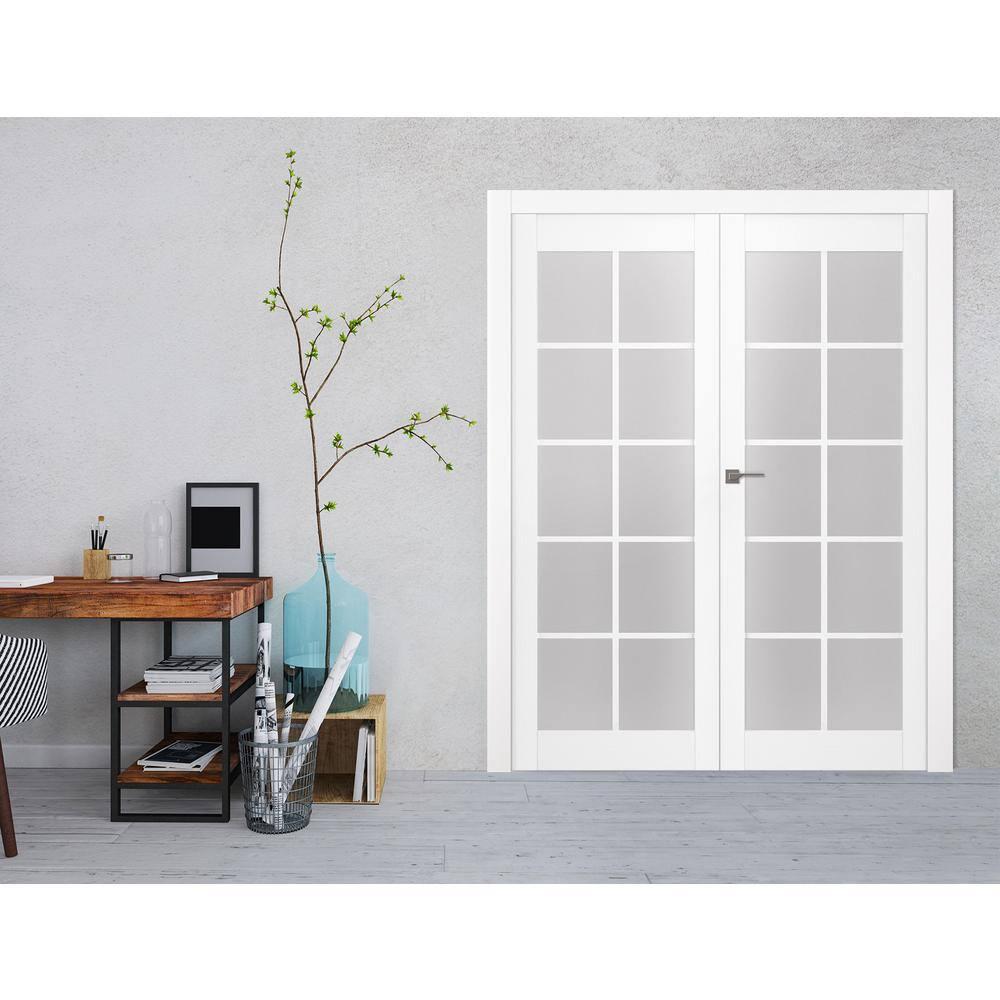 Belldinni Palladio Active 10-Lite Frosted Glass Wood Composite Double Prehung French Door