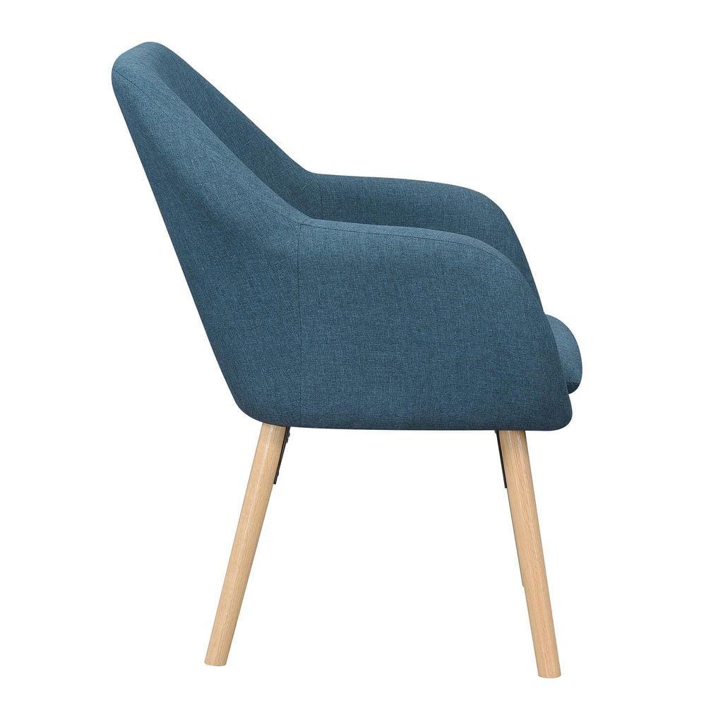 Convenience Concepts Take a Seat Charlotte Wingback Upholstered Accent Armchair, Denim Blue Fabric