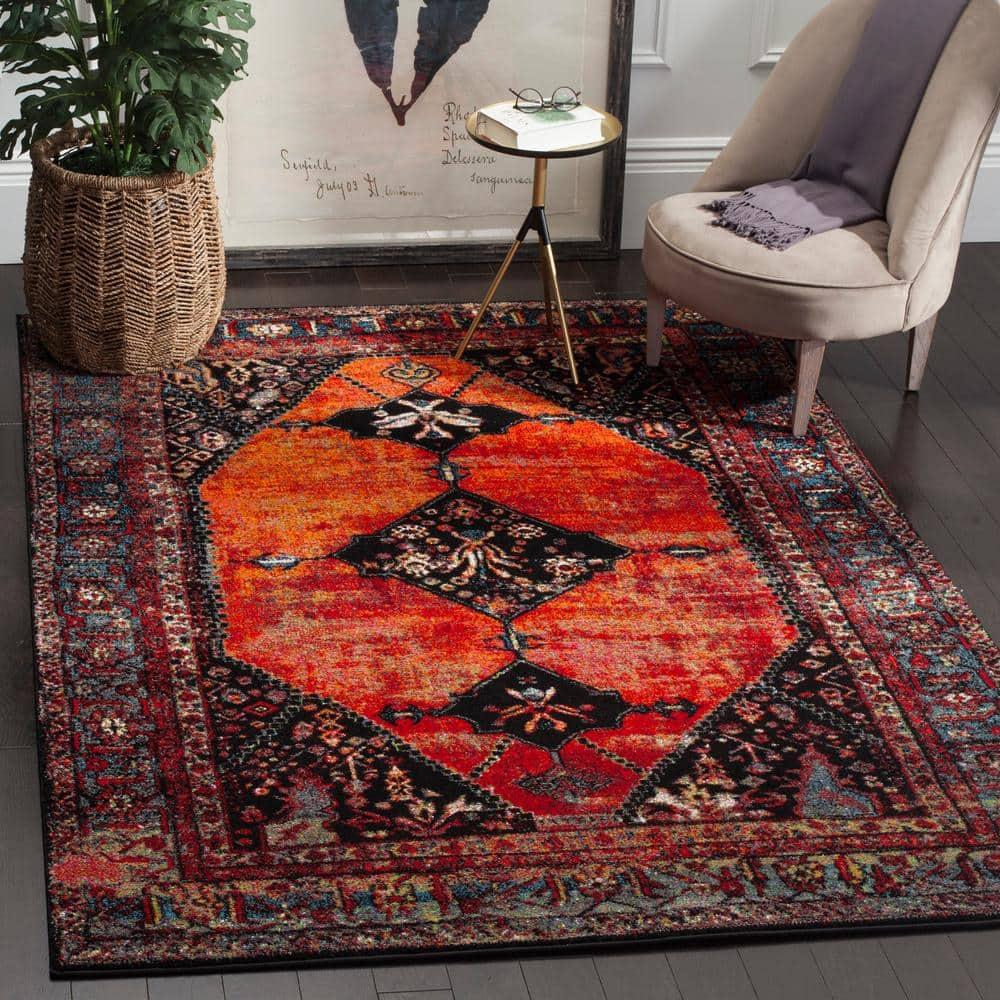 Vintage Hamadan VTH217 Power Loomed Indoor Area Rug - Orange/Multi - 4'x6' - Safavieh