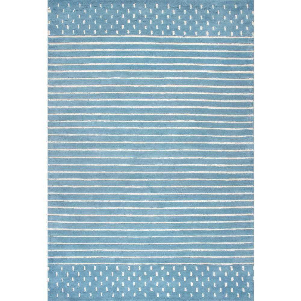 Nuloom Mandia Striped Wool Area Rug, 4' x 6', Baby Blue